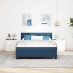 vidaXL Lit à ressorts avec matelas Bleu 160 x 200 cm tissu