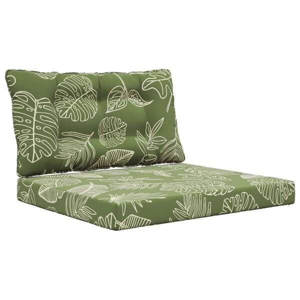 vidaXL Coussin de canapé d'extérieur 2 Pièces Modèle feuille Polyester