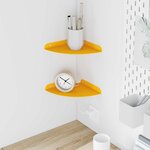 vidaXL Étagère flottante 2 Pièces Jaune moutarde 18 x 18 x 2 cm