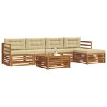 vidaXL Ensemble de canapés d'extérieur 6 Pièces Naturel et Beige