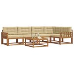 vidaXL Ensemble de canapés d'extérieur 6 Pièces Naturel et Beige