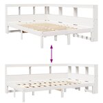vidaXL Lit bibliothèque sans matelas blanc 120x190 cm bois pin massif