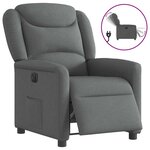 vidaXL Fauteuil inclinable électrique Gris foncé Tissu