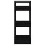 vidaXL Bibliothèque/Séparateur de pièce Noir 41x35x91 cm Pin solide