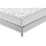 Matelas ferme 19 cm + sommier à ressorts 140 x 190 cm + couette + 2 oreillers