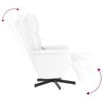 vidaXL Fauteuil inclinable de massage repose-pieds blanc similicuir