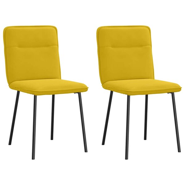 vidaXL Chaises à manger lot de 2 Jaune Velours