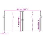 vidaXL Auvent latéral rétractable terre cuite 140x600 cm
