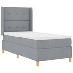 lit box vidaXL avec matelas et lumière LED gris clair 100x200 cm en tissu