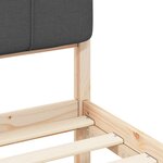 vidaXL Cadre de lit avec tête de lit rembourrée Gris foncé 90 x 200 cm