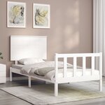 vidaXL Cadre de lit sans matelas blanc 100x200 cm bois de pin massif