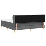 vidaXL Lit à ressorts avec matelas Gris foncé 180 x 200 cm tissu