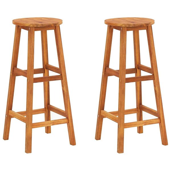 vidaXL Tabourets de bar lot de 2 bois d'acacia massif
