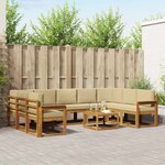 vidaXL Ensemble de canapés d'extérieur 10 Pièces Naturel et Beige