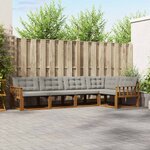 vidaXL Ensemble de canapés d'extérieur 5 Pièces Gris Naturel et Clair