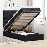 vidaXL Lit ottoman avec matelas noir 90x200 cm tissu