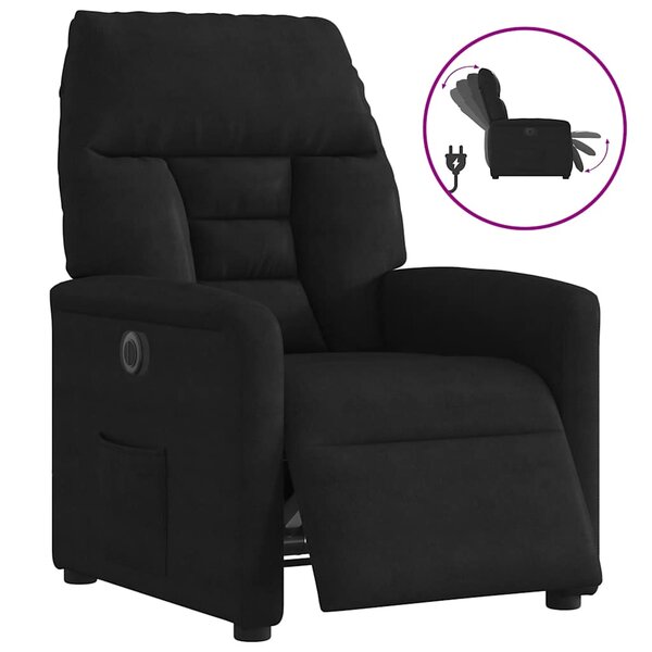 vidaXL Fauteuil inclinable électrique noir tissu microfibre
