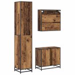 vidaXL Ensemble de mobilier de salle de bain 3 Pièces Bois ancien