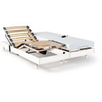Ensemble relaxation TALCA matelas + sommiers électriques blanc satiné 2 x 80 x 200