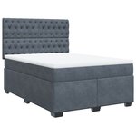 vidaXL Sommier à lattes de lit et matelas Gris foncé 160x200cm Velours
