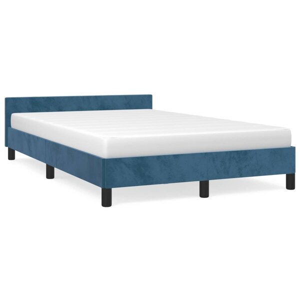 vidaXL Cadre de lit sans matelas bleu foncé 120x190 cm velours