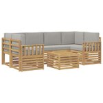 vidaXL Ensemble de canapés d'extérieur 7 Pièces Blanc et gris clair