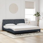 vidaXL Cadre de lit avec lumières LED gris foncé 200x200 cm velours