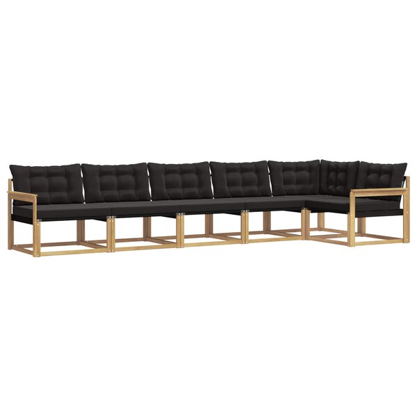 vidaXL Ensemble de canapés d'extérieur 6 pc Blanc et noir