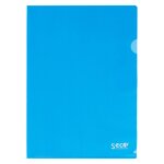 Chemise coin plastique seco a4 polypropylène 12/100e biodégradable couleurs assorties - paquet de 25