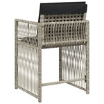 vidaXL Chaises de jardin avec coussins lot de 4 gris clair poly rotin