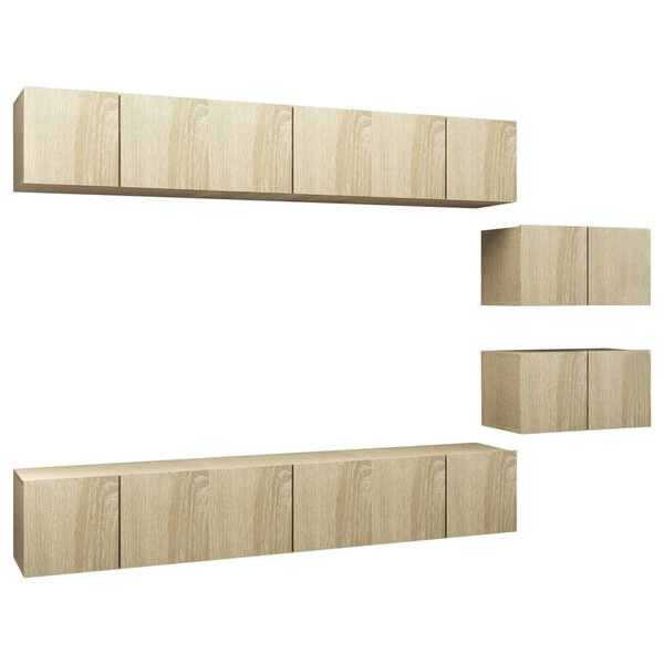 vidaXL Meubles TV 8 Pièces Chêne sonoma Bois d'ingénierie
