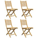 vidaXL Chaises pliables de jardin lot de 4 43x54x88 cm bambou