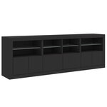 vidaXL Buffet avec lumières LED noir 202x37x67 cm