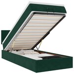 vidaXL Cadre de lit ottoman avec matelas vert foncé 90x200 cm velours