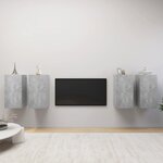 vidaXL Meubles TV 4 Pièces Gris béton 30 5x30x60 cm Bois d'ingénierie