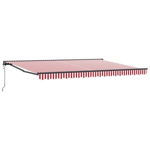 vidaXL Auvent rétractable électrique Rouge Blanc Anthracite