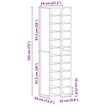 vidaXL Armoire à chaussures vieux bois 54x34x183 cm bois ingénierie