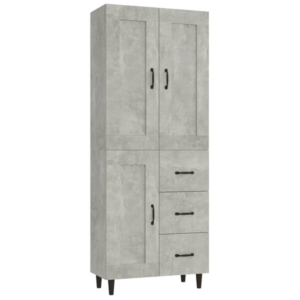 vidaXL Buffet haut Gris béton Bois d'ingénierie