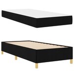 vidaXL Cadre de lit avec matelas Noir 80 x 200 cm tissu