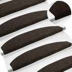 vidaXL Tapis d'escalier auto-adhésifs 15 Pièces Marron foncé