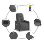 vidaXL Fauteuil de massage inclinable Gris foncé Tissu