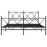 vidaXL Cadre de lit métal avec tête de lit/pied de lit noir 150x200 cm