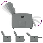 vidaXL Fauteuil inclinable Gris clair Tissu
