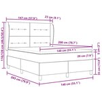 vidaXL Lit à ressorts avec matelas noir 140x200 cm en tissu
