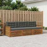 vidaXL Ensemble de canapés d'extérieur 3 Pièces Naturel et Anthracite
