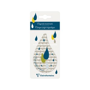 3 gouttes de pluie - 1 marque page magnétique goutte - modèle 2 gris