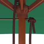 vidaXL Parasol d'extérieur avec mât en bois 150x200 cm vert
