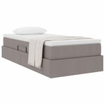 vidaXL Lit avec rangement et matelas Taupe 90 x 190 cm Polyester