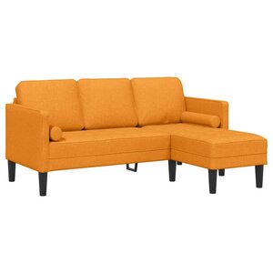 vidaXL Ensemble de Canapés avec coussin Jaune foncé Polyester