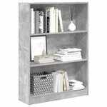 vidaXL Bibliothèque gris béton 80x24x109 cm bois d'ingénierie